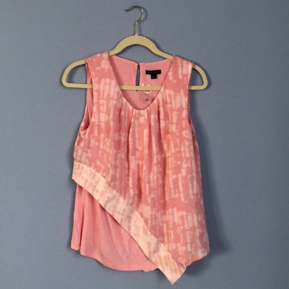 ⭕️ NWOTS H by Halston Pink Size 8 Azalea Asymmetrical Top - Picture 2 of 5